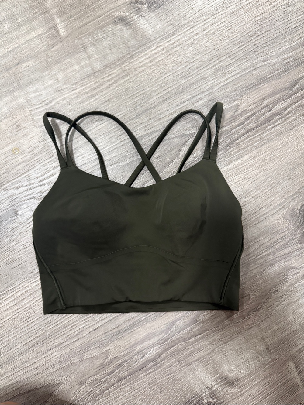 lululemon athletica Olive Green Strappy Longline Sports Bra